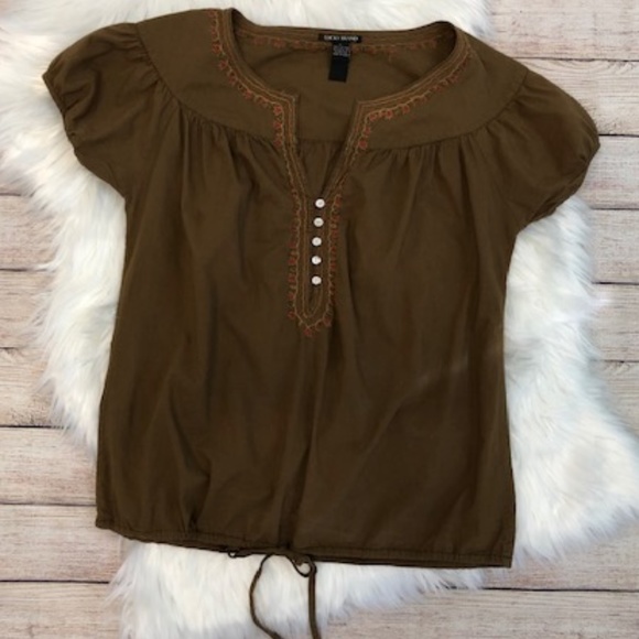 Lucky Brand Tops - LUCKY BRAND Short Sleeve Peasant Blouse LARGE